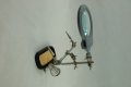 LED стъклена лупа със стойка за запояване, 2х, Германия, снимка 4