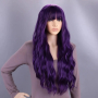 Лилава аниме къдрава перука с бретон, снимка 5
