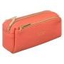 Ученически несесер от изкуствена кожа, Оранжев, 19x5.5x5 см., снимка 1