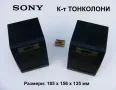 Оригинал SONY К-т Японски ТОНКОЛОНИ 185x156x135 мм с кабели AC 220V Радиокасетофон 1980-те БАРТЕР, снимка 1