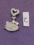 красива сребърна висулка с камъни Буква Ч, снимка 1 - Колиета, медальони, синджири - 43922981