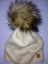 Woolk- Нова дамска зимна шапка с помпон и камъчета , снимка 3