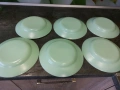 11 евро, за 6 броя нови чинии, марка Luminarc, дълбоки, 22 см диаметър, светло зелени , снимка 4