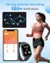 Смарт часовник за Android/IOS, фитнес тракер, отговор/осъществяване на повикване, водоустойчив-черен, снимка 4