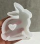 Статичен заек силиконов молд форма калъп шоколад смола свещ, снимка 2