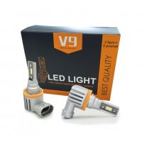 V9 V9 Диодни LED крушки H8, 13W, 1500 lm, 2V-24V, без вентилатор, снимка 1 - Аксесоари и консумативи - 38356903
