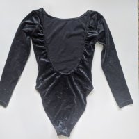 Дамско кадифено боди с отворен гръб, снимка 3 - Блузи с дълъг ръкав и пуловери - 32598025