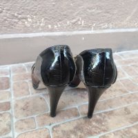 Riccardo Farini стилни кафяви,сиво и черно дамски обувки на висок ток, снимка 3 - Дамски елегантни обувки - 34590419