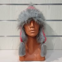 Нова зимна пухкава шапка с помпон тип ушанка, снимка 12 - Шапки - 35463091