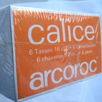Френски комплект Arcoroc CALICE от 6 бр.чаши и чинийки, снимка 5 - Чаши - 44068267