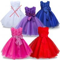 Детска рокля Брокат ново Размер 120 ново 5 налични цвята, снимка 1 - Детски рокли и поли - 32405383