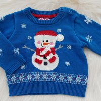 Коледен пуловер 3-6 месеца , снимка 1 - Бебешки блузки - 26219869