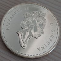 1 сребърен долар 1990 година Канада Елизабет II сребро ТОП, снимка 5 - Нумизматика и бонистика - 37435993