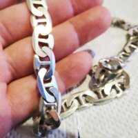 Масивен Мъжки сребърен синджир, сребърен ланец със зверски здрава и солидна плетка - ITALY, снимка 2 - Колиета, медальони, синджири - 33007646