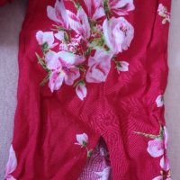 Нова червена рокля на цветя L-XL 44  размер, снимка 5 - Рокли - 36762487
