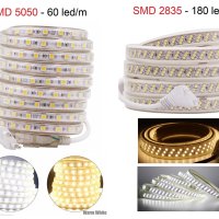 2791 LED лента модел 2835/ 5050, 60 или 180 диода на метър, снимка 1 - Лед осветление - 43950160