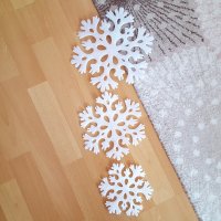 1231 Висяща коледна украса снежинки за окачване 3 броя в комплект, снимка 3 - Декорация за дома - 26854162