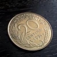 Монета - Франция - 20 сентима | 1994г., снимка 1 - Нумизматика и бонистика - 32732156