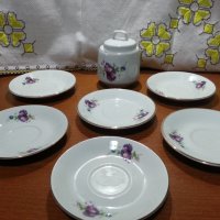 Стар български порцелан чинийки захарница , снимка 1 - Антикварни и старинни предмети - 43900542