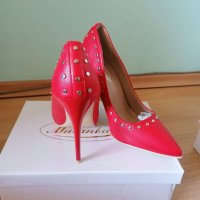 Нови червени токчета 38 номер, снимка 2 - Дамски обувки на ток - 36735184