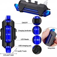 Светлоотразител за Велосипед , колело LED - USB Стоп , Фенер - Blue, снимка 2 - Аксесоари за велосипеди - 39367729