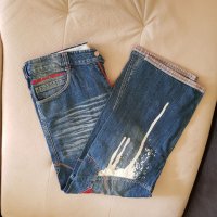 Original Vintage Retro 90's BULLROT WEAR CLOTHING CORP. Denim Hip Hop Rap Graffiti Embroidered Jeans, снимка 2 - Дънки - 38600310