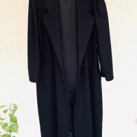 Дълго черно модерно палто,80% вълна, снимка 8 - Палта, манта - 35519840