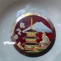 Пепелник порцелан Япония златно покритие 24 карата, снимка 3 - Антикварни и старинни предмети - 37952748