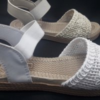 Дамски сандали 3308 в бяло и бежово, снимка 1 - Сандали - 36902017