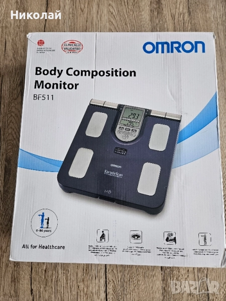 Кантар Omron BF511 уред за измерване на телесни мазнини, снимка 1
