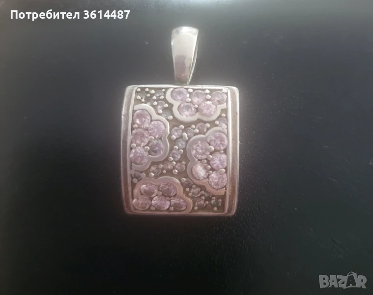 Сребърна висулка с камъчета, снимка 1