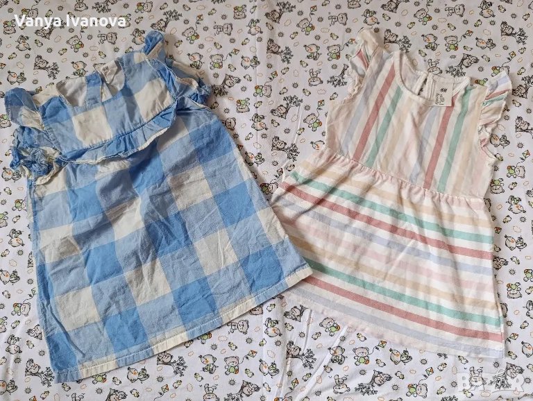 Лот от 2 роклички на h&m 74 размер, снимка 1