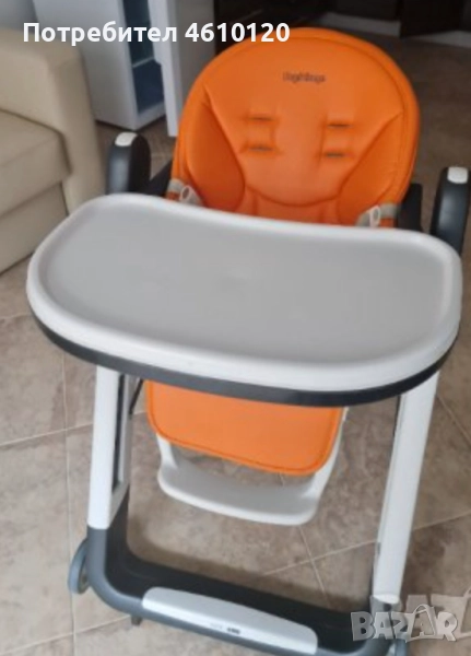 Италианско детско столче за хранене Peg Perego Siesta с чисто нова кожена тапицерия, снимка 1
