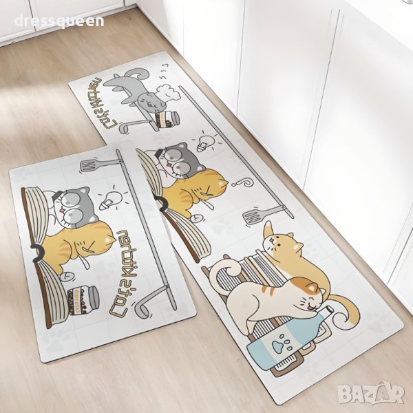 4009  Пътека за кухня от 2 части от мемори пяна с размери 45*75cm и 45*150cm, снимка 1