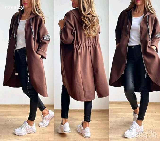Спортно елегантно кафяво палто, снимка 1