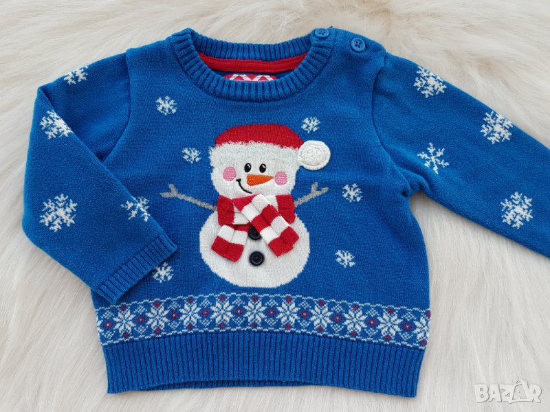 Коледен пуловер 3-6 месеца , снимка 1