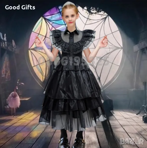 Детска рокля на Wednesday Adams от The Adams Family, Семейство Адамс, снимка 1
