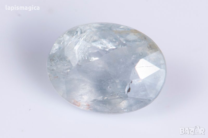 Бледо син нетретиран сапфир 3.50ct овална шлифовка, снимка 1