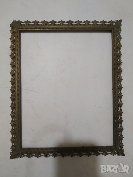 стара метална рамка за снимка,огледало, снимка 1