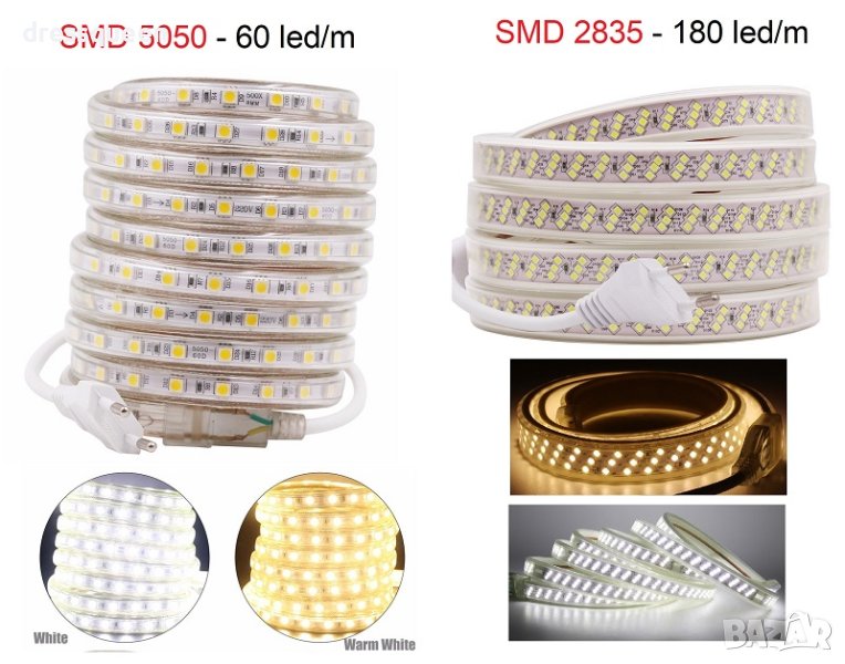 2791 LED лента модел 2835/ 5050, 60 или 180 диода на метър, снимка 1