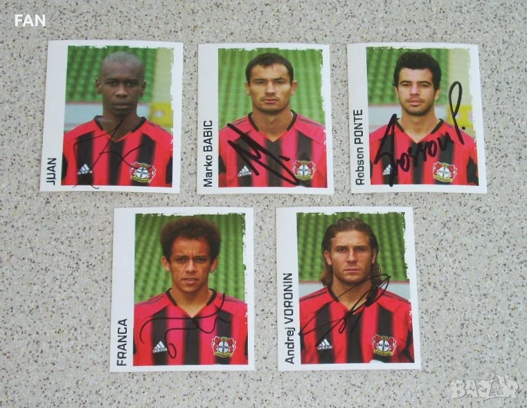 Байер Леверкузен комплект футболни стикери Панини PANINI - сезон 2004/05 с АВТОГРАФИ от Бундеслигата, снимка 1