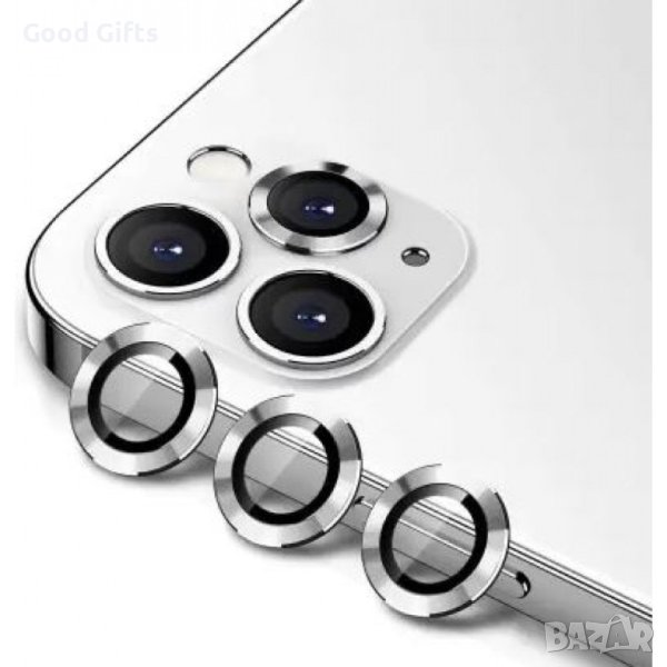 Цветен протектор за Камера за iPhone 15 Pro Max, Сив, снимка 1