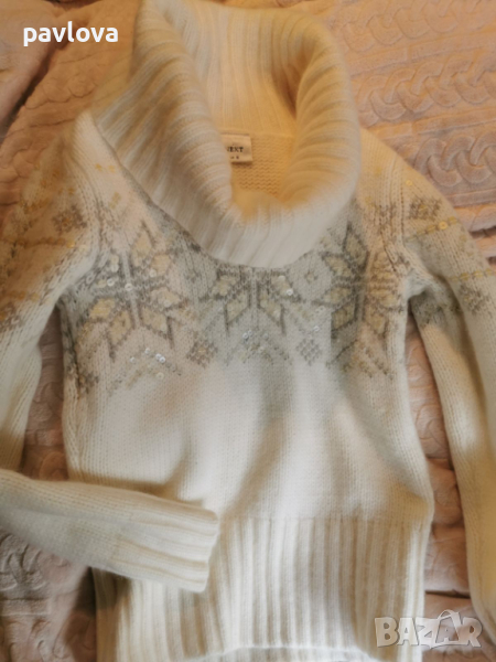 Пуловер в   бяло М размер, снимка 1