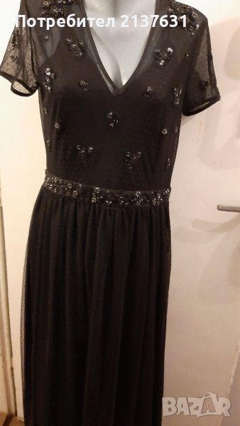 ДЪЛГА  ДАМСКА  ОФИЦИАЛНА ЧЕРНА РОКЛЯ  TWINSET - Milano, снимка 1