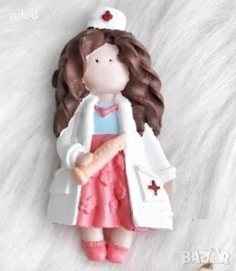 Медицинска сестра лекар доктор силиконов молд форма калъп фондан гипс смола декор, снимка 1