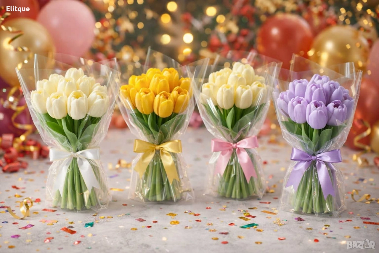 красив вечен букет лалета , снимка 1