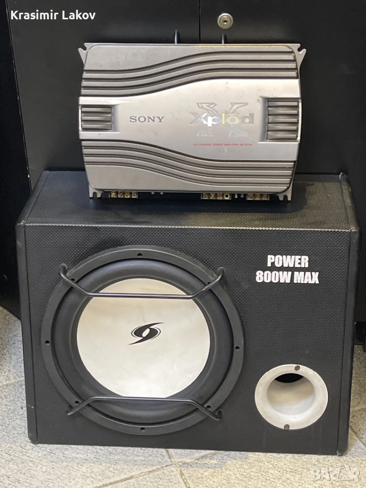 Бас каса Alpine и усилвател sony, снимка 1