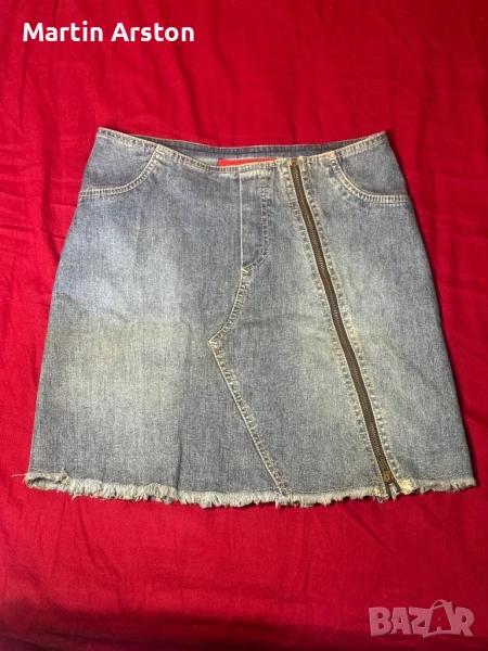 Стилна дамска дънкова пола Junken Jeans / Размер M / 98% памук, снимка 1