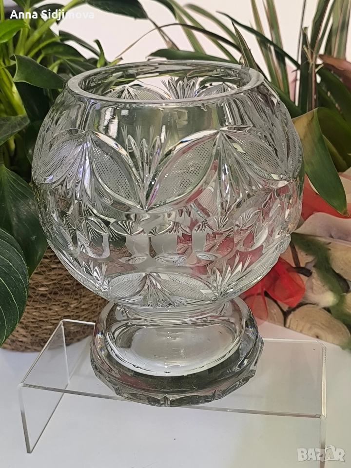 Сливенски кристал ваза , снимка 1