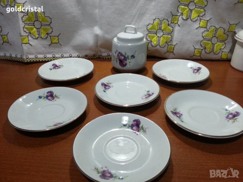 Стар български порцелан чинийки захарница , снимка 1